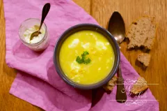 Kukuričná polievka s creme fraiche od Moje jedlo