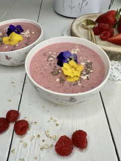 Jahodovo-malinová smoothie miska